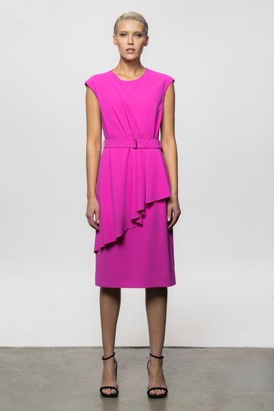 Платье с поясом и драпировкой VASSA&Co, пол женский, цвет розовый, фото №2