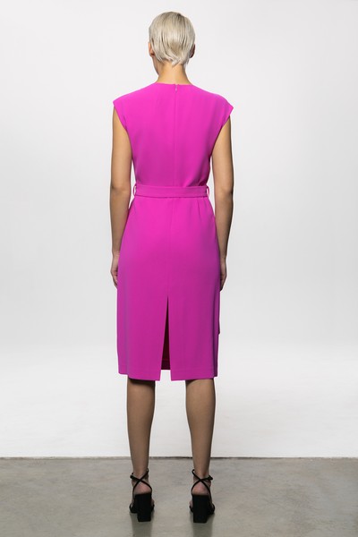 Платье с поясом и драпировкой VASSA&Co, пол женский, цвет розовый, фото №3