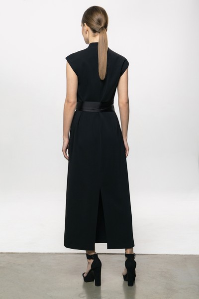 Платье на запах в стиле кимоно VASSA&Co, пол женский, цвет черный, фото №5