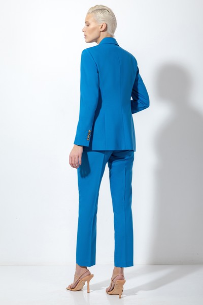 Приталенный жакет в бирюзовом цвете VASSA&Co, пол женский, цвет голубой, фото №5
