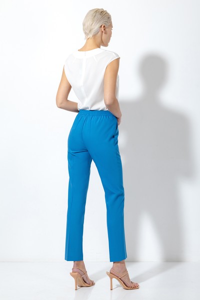 Брюки с защипами VASSA&Co, пол женский, цвет голубой, фото №3
