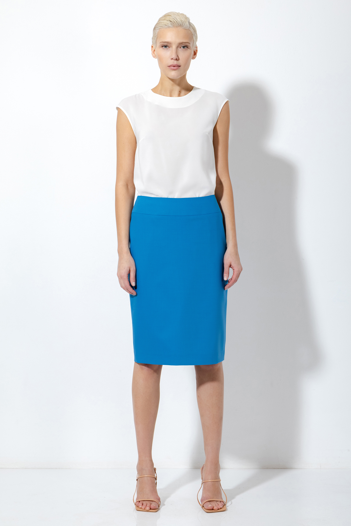 Юбка-карандаш VASSA&Co, пол женский, цвет голубой, фото №2