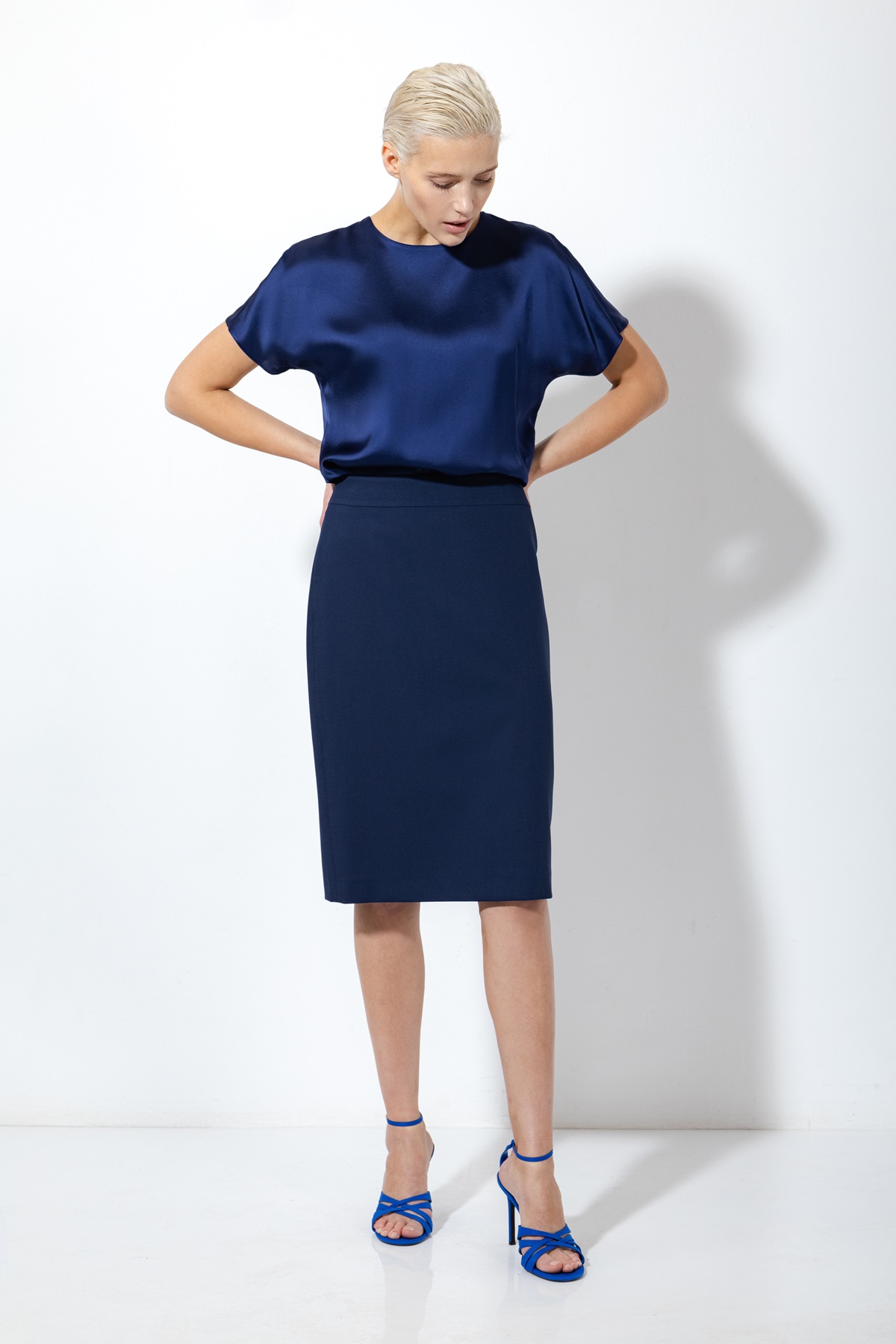 Юбка VASSA&Co, пол женский, цвет синий, фото №2