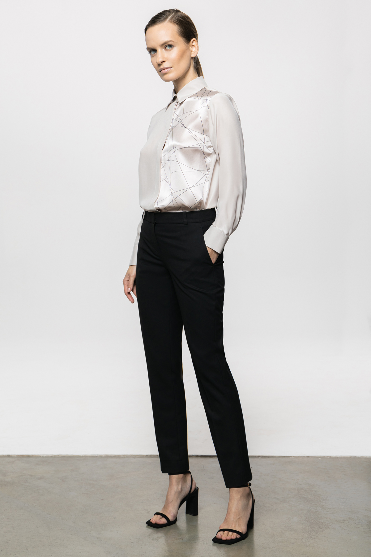 Блузка из 100% шелка , пол женский, цвет белый, фото №2