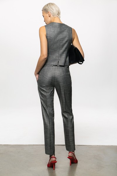 Жилет с v-образным вырезом VASSA&Co, пол женский, цвет серый, фото №2