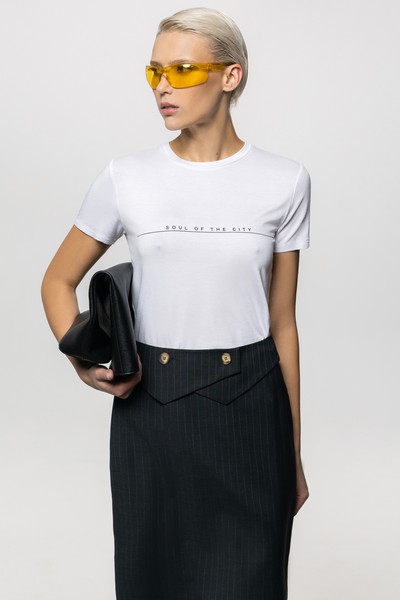 Юбка со съемной баской VASSA&Co, пол женский, цвет серый, фото №3