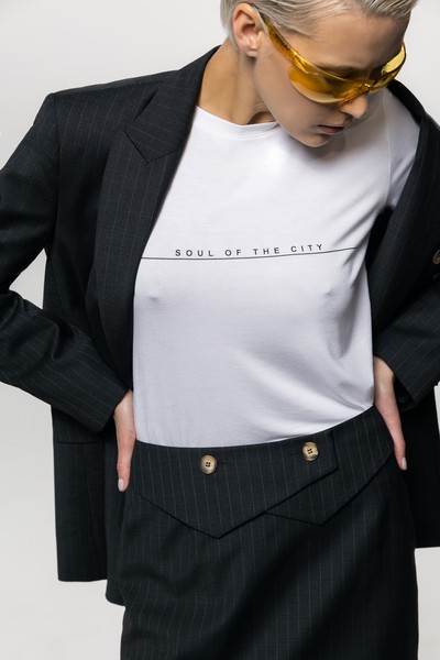 Юбка со съемной баской VASSA&Co, пол женский, цвет серый, фото №5