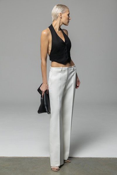 Прямые брюки из вискозы , пол женский, цвет белый, фото №2