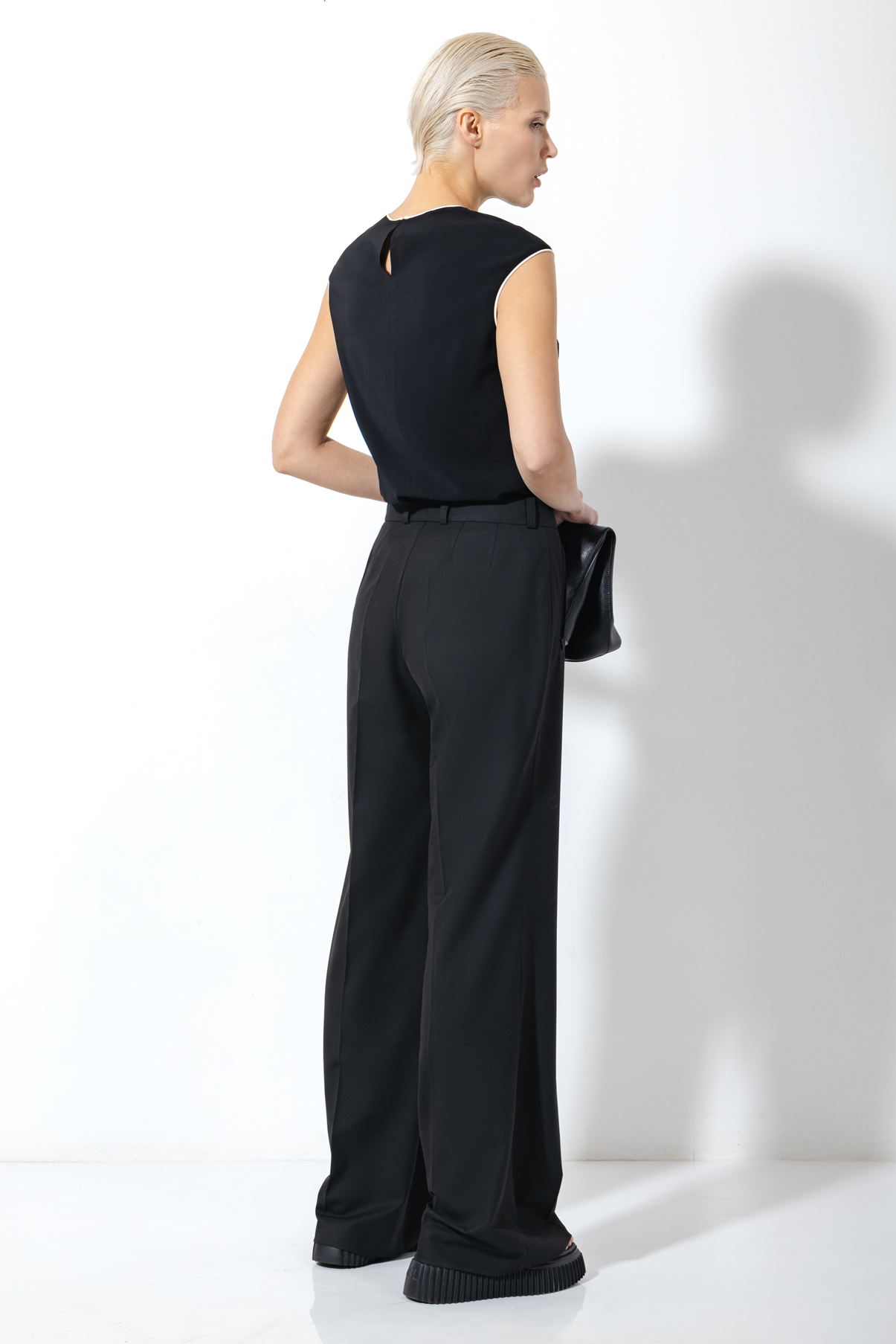 Брюки-клеш VASSA&Co, пол женский, цвет черный, фото №4