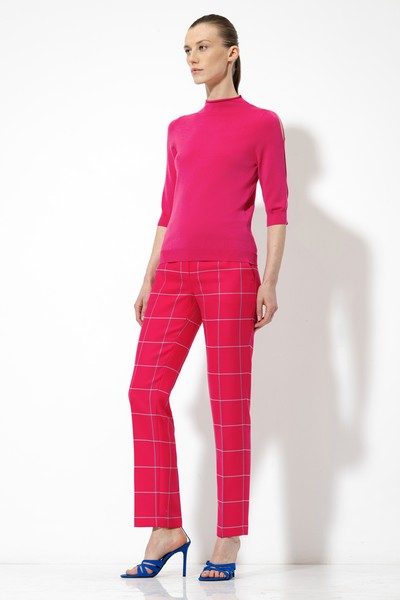 Джемпер с разрезами VASSA&Co, пол женский, цвет розовый, фото №2