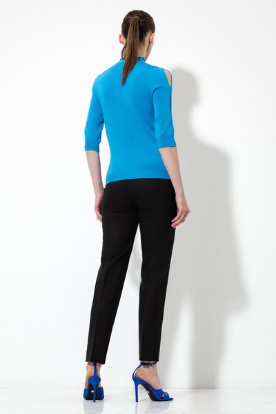 Джемпер с разрезами VASSA&Co, пол female, цвет синий, фото №3