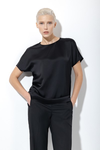 Базовая блузка VASSA&Co, пол женский, цвет черный, фото №4