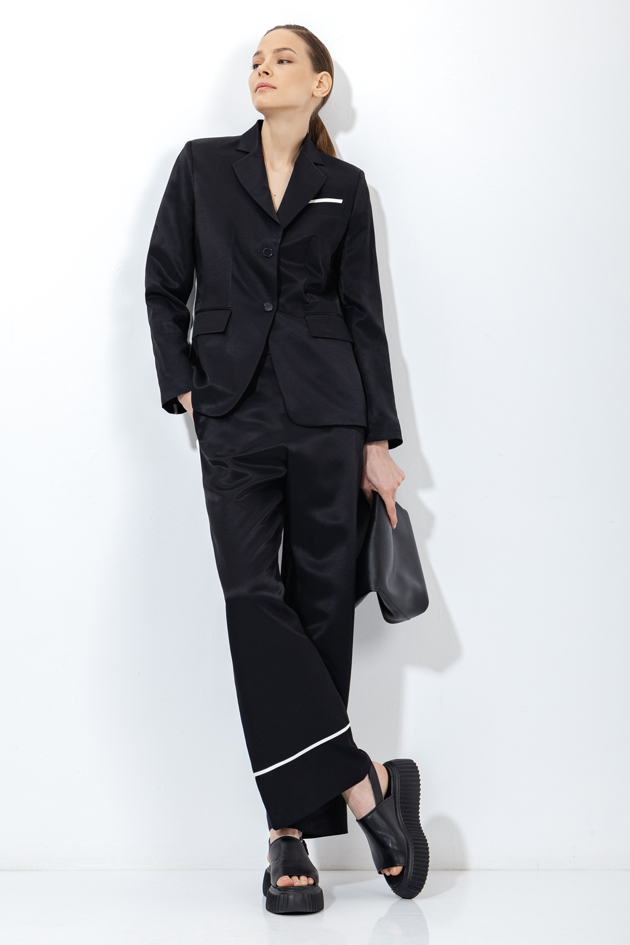 Жакет с контрастной отделкой VASSA&Co, пол женский, цвет черный, фото №2