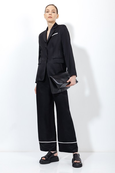 Жакет с контрастной отделкой VASSA&Co, пол женский, цвет черный, фото №5