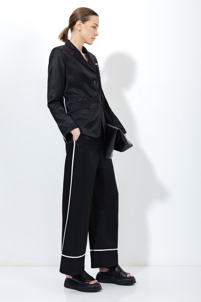 Жакет с контрастной отделкой VASSA&Co, пол женский, цвет черный, фото №6