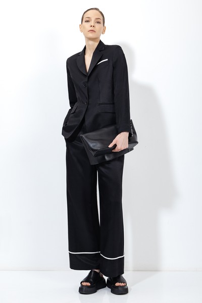 Жакет с контрастной отделкой VASSA&Co, пол женский, цвет черный, фото №8