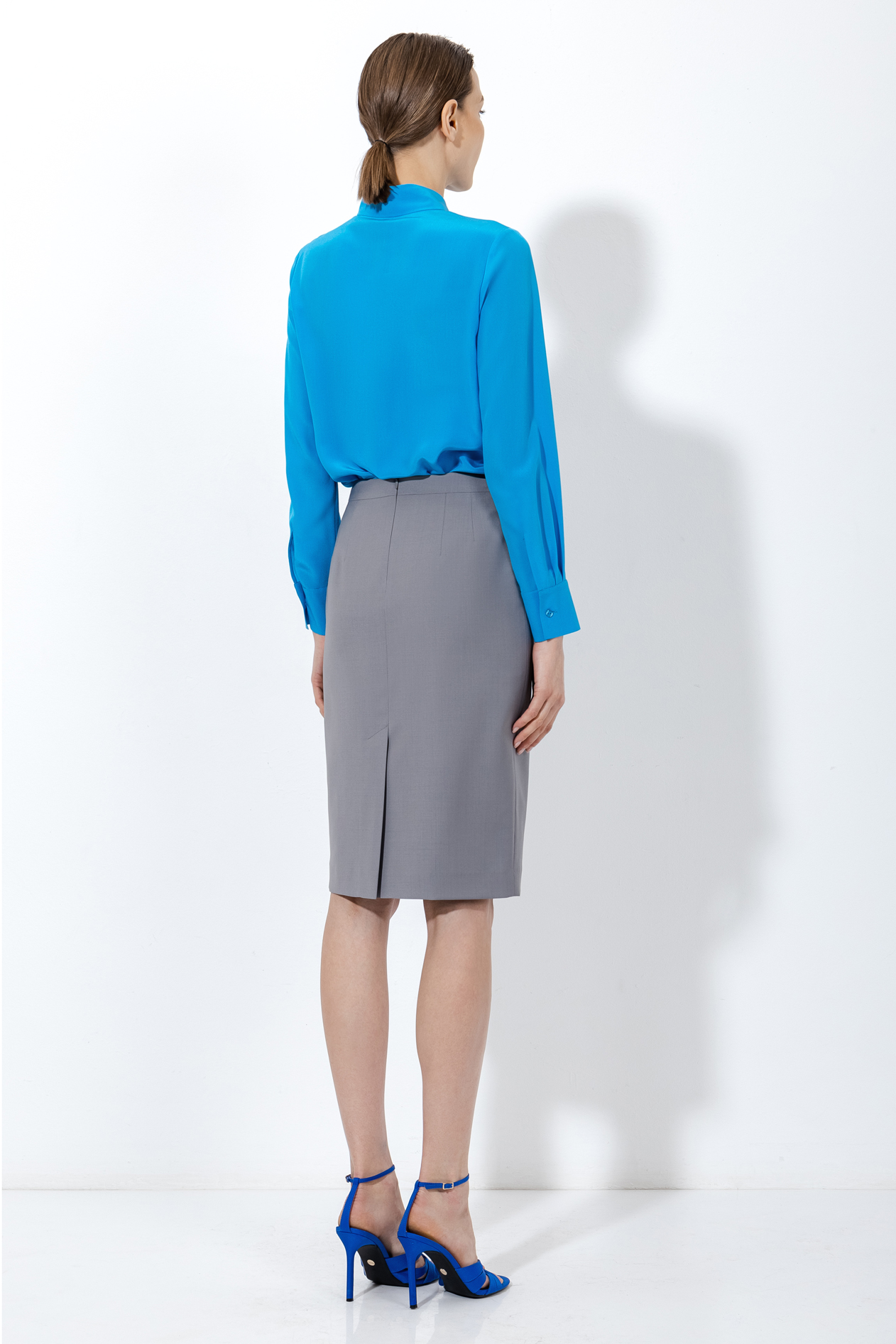 Юбка-карандаш VASSA&Co, пол женский, цвет серый, фото №4