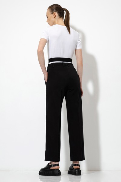 Брюки со съемной деталью VASSA&Co, пол женский, цвет черный, фото №7
