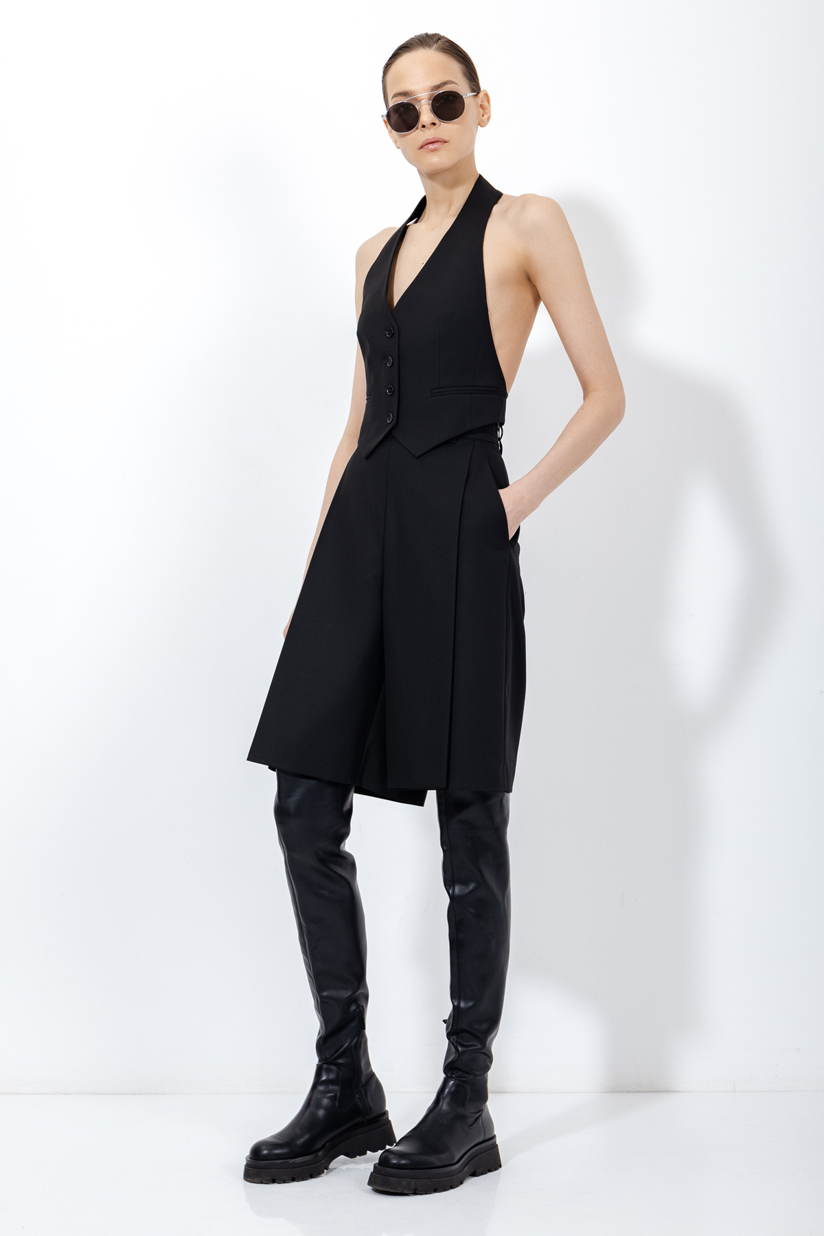 Шорты со складками , пол женский, цвет черный, фото №8