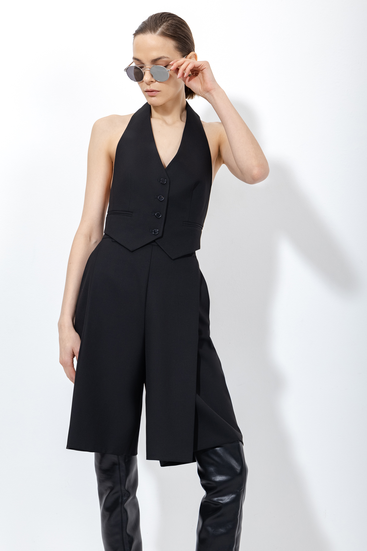 Шорты со складками , пол женский, цвет черный, фото №9