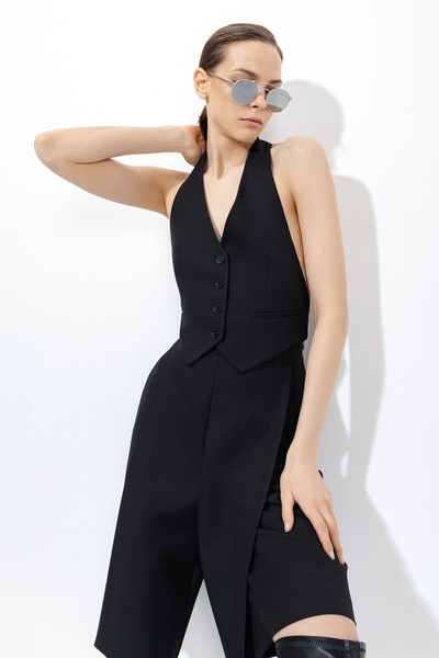 Шорты со складками , пол женский, цвет черный, фото №11