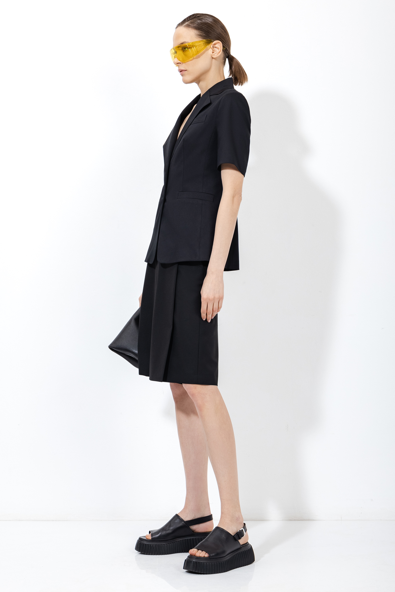 Шорты со складками , пол женский, цвет черный, фото №3