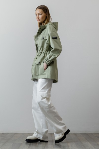 Ветровка из хлопка VASSA CODE, пол женский, цвет зеленый, фото №4