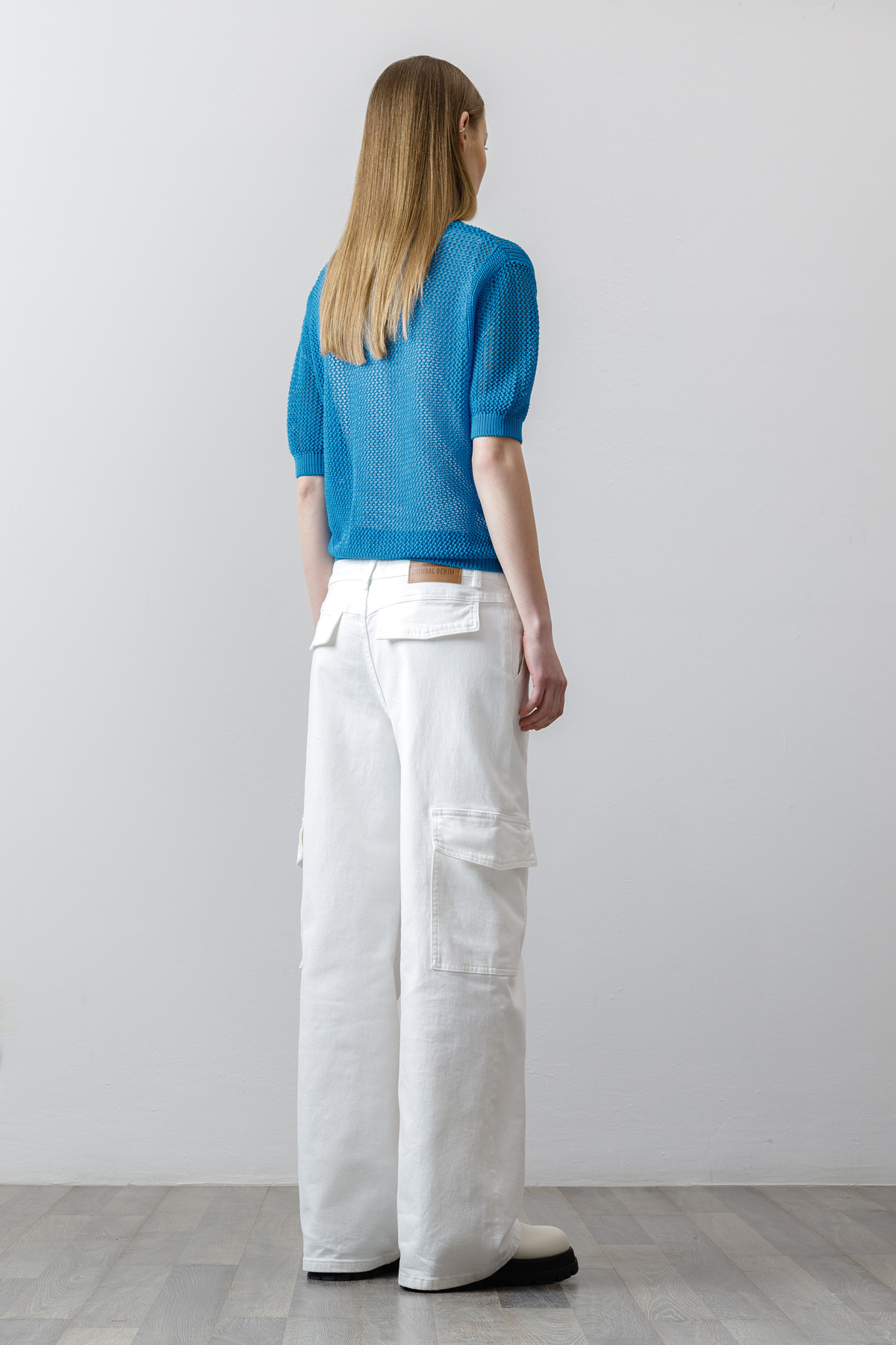 Джемпер-сетка VASSA CODE, пол женский, цвет синий, фото №3