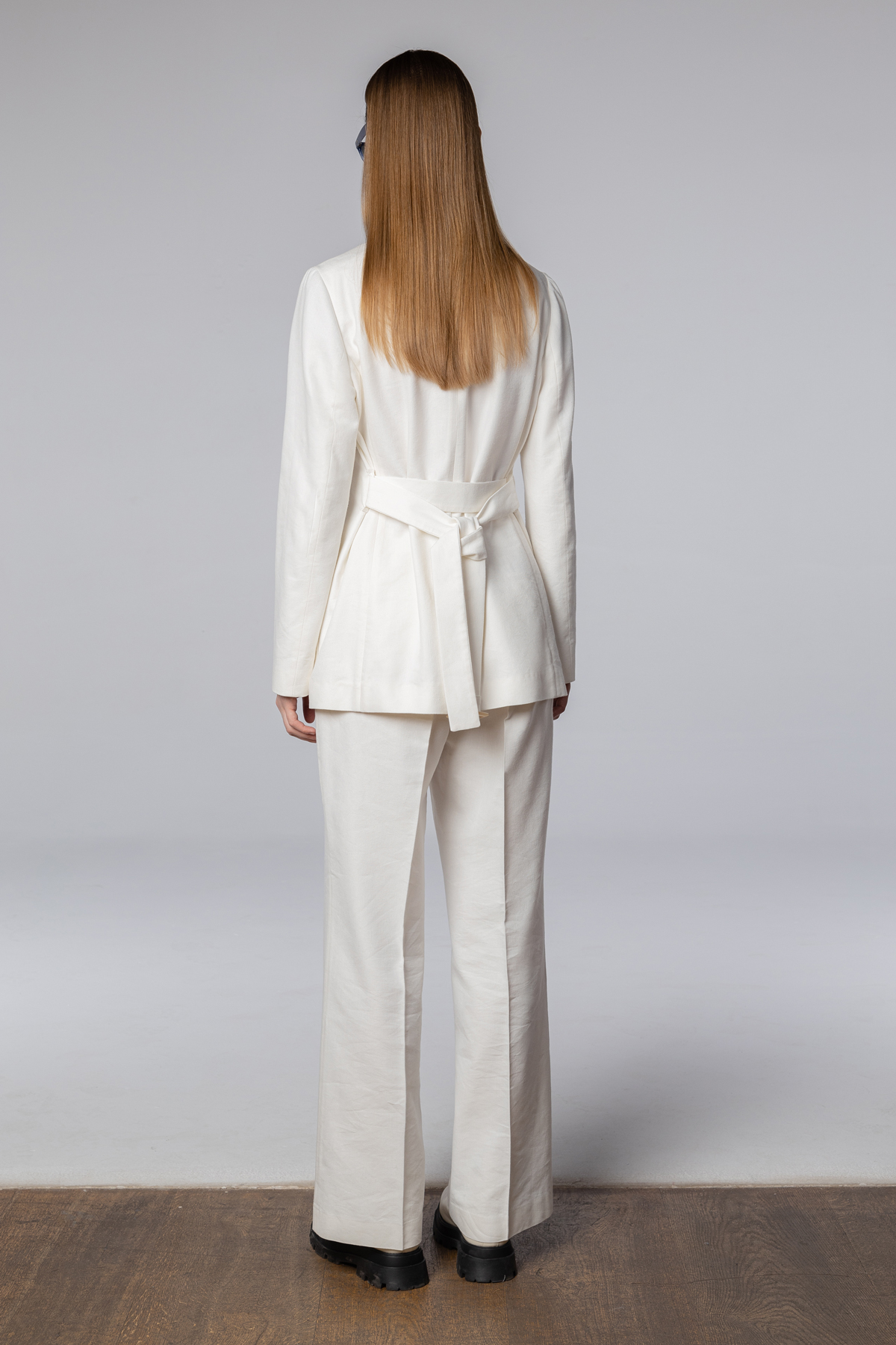 Жакет из хлопка и льна VASSA CODE, пол female, цвет white, фото №3