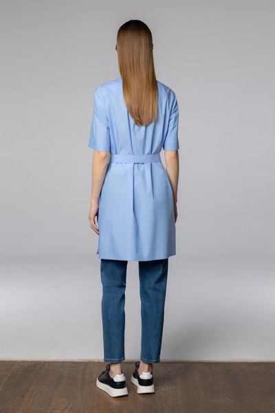 Платье-рубашка , пол женский, цвет голубой, фото №4