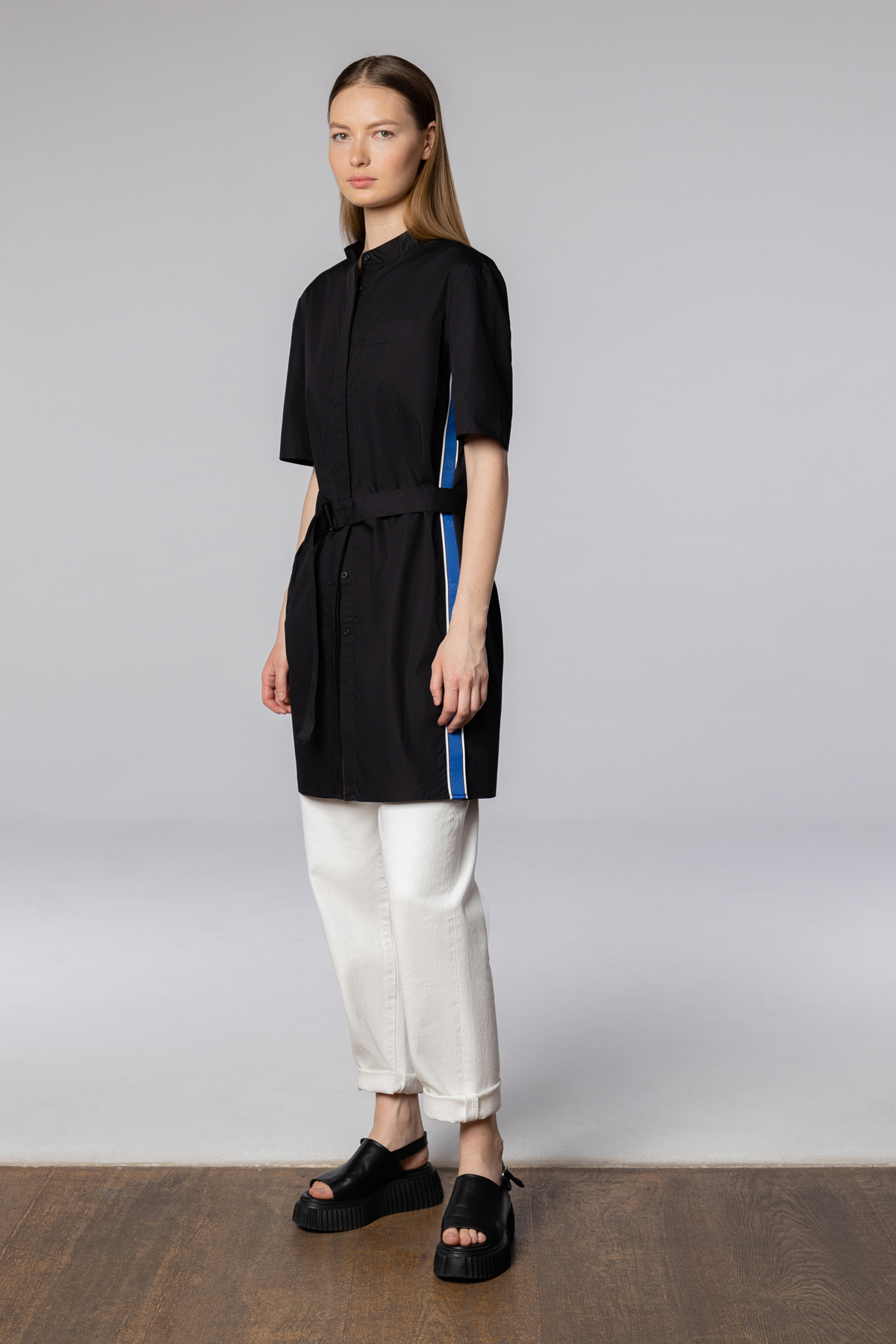 Платье-рубашка VASSA CODE, пол женский, цвет черный, фото №2