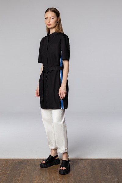 Платье-рубашка VASSA CODE, пол женский, цвет черный, фото №2