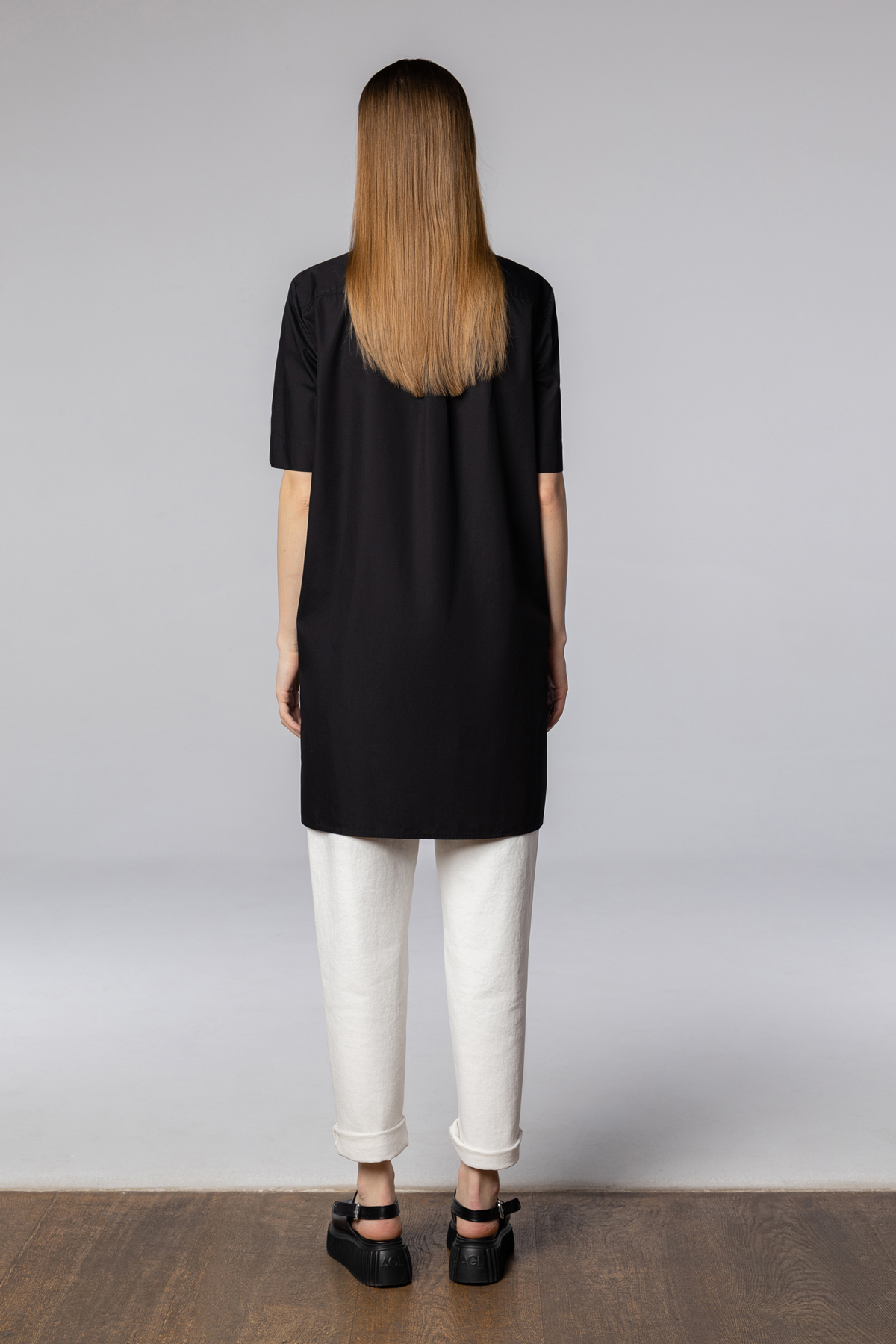 Платье-рубашка VASSA CODE, пол женский, цвет черный, фото №4