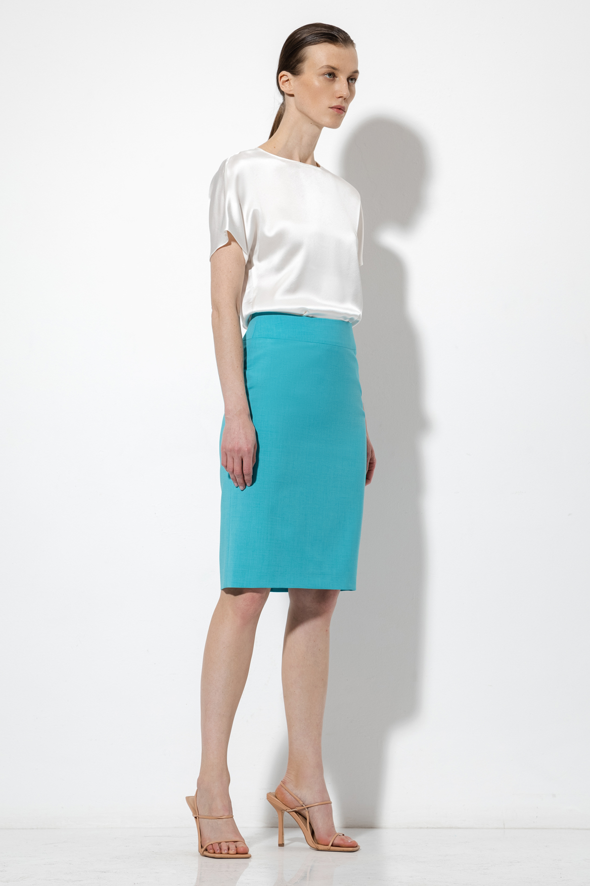 Юбка-карандаш VASSA&Co, пол female, цвет голубой, фото №2