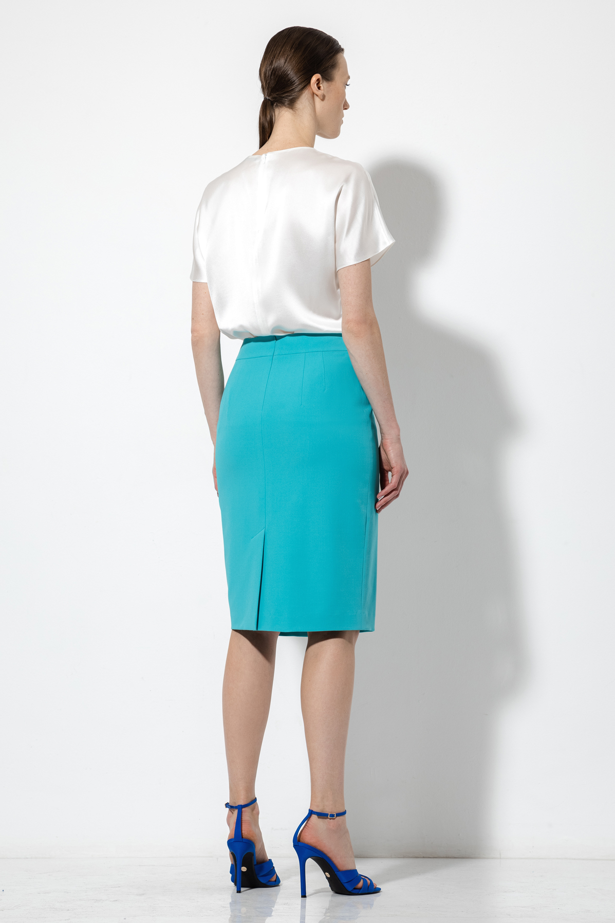 Юбка-карандаш VASSA&Co, пол female, цвет голубой, фото №3