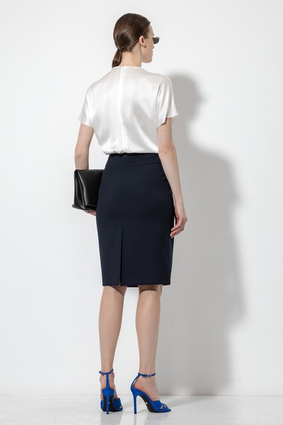 Юбка из шерсти VASSA&Co, пол женский, цвет синий, фото №2