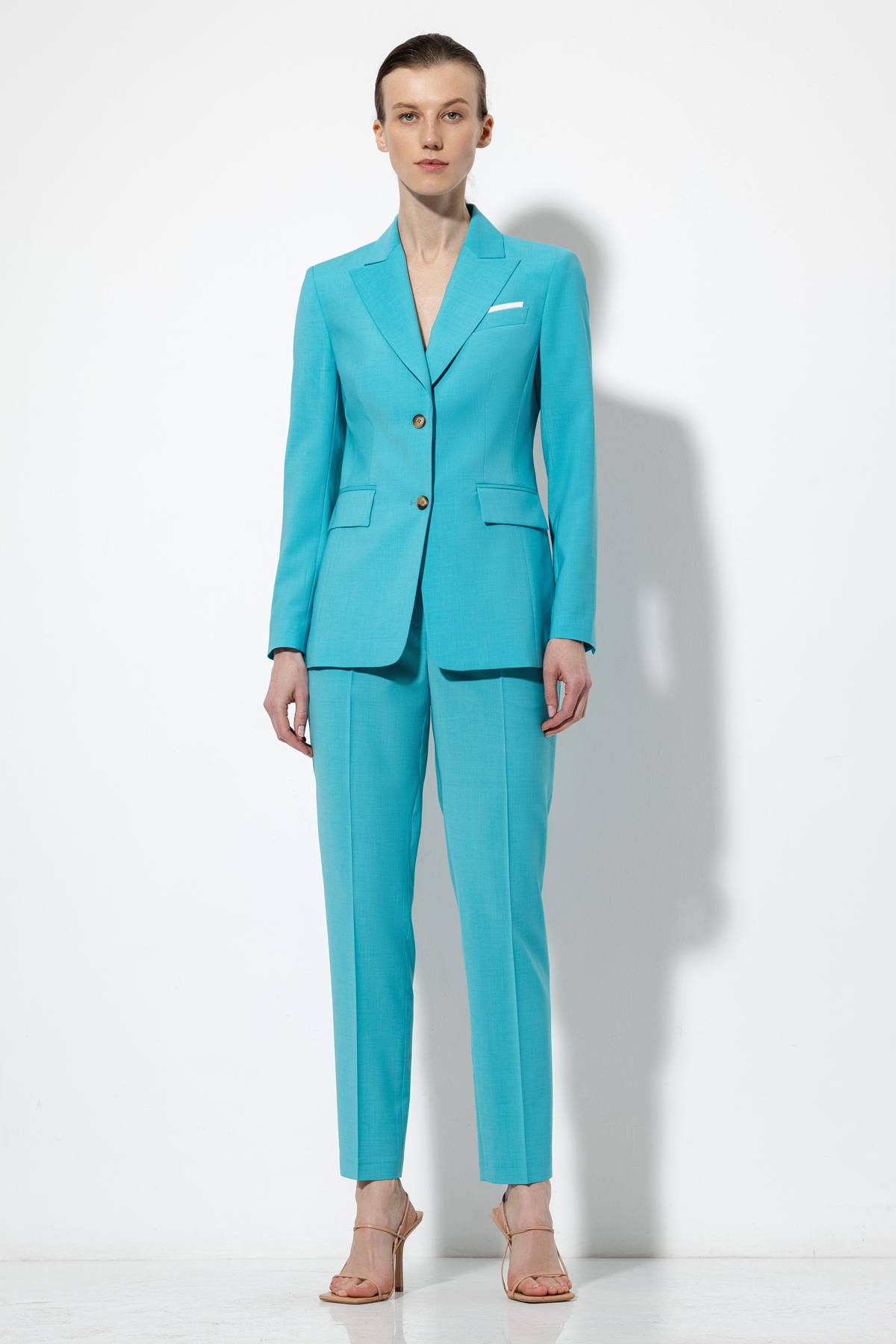 Зауженные брюки VASSA&Co, пол женский, цвет голубой, фото №7