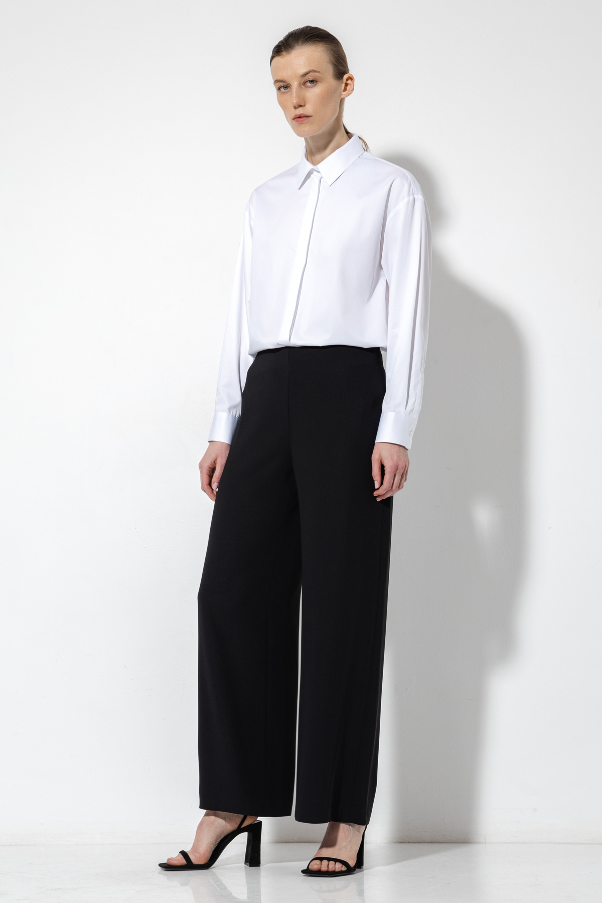 Брюки со съемной баской VASSA&Co, пол женский, цвет черный, фото №2