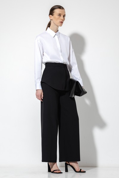 Брюки со съемной баской VASSA&Co, пол женский, цвет черный, фото №5