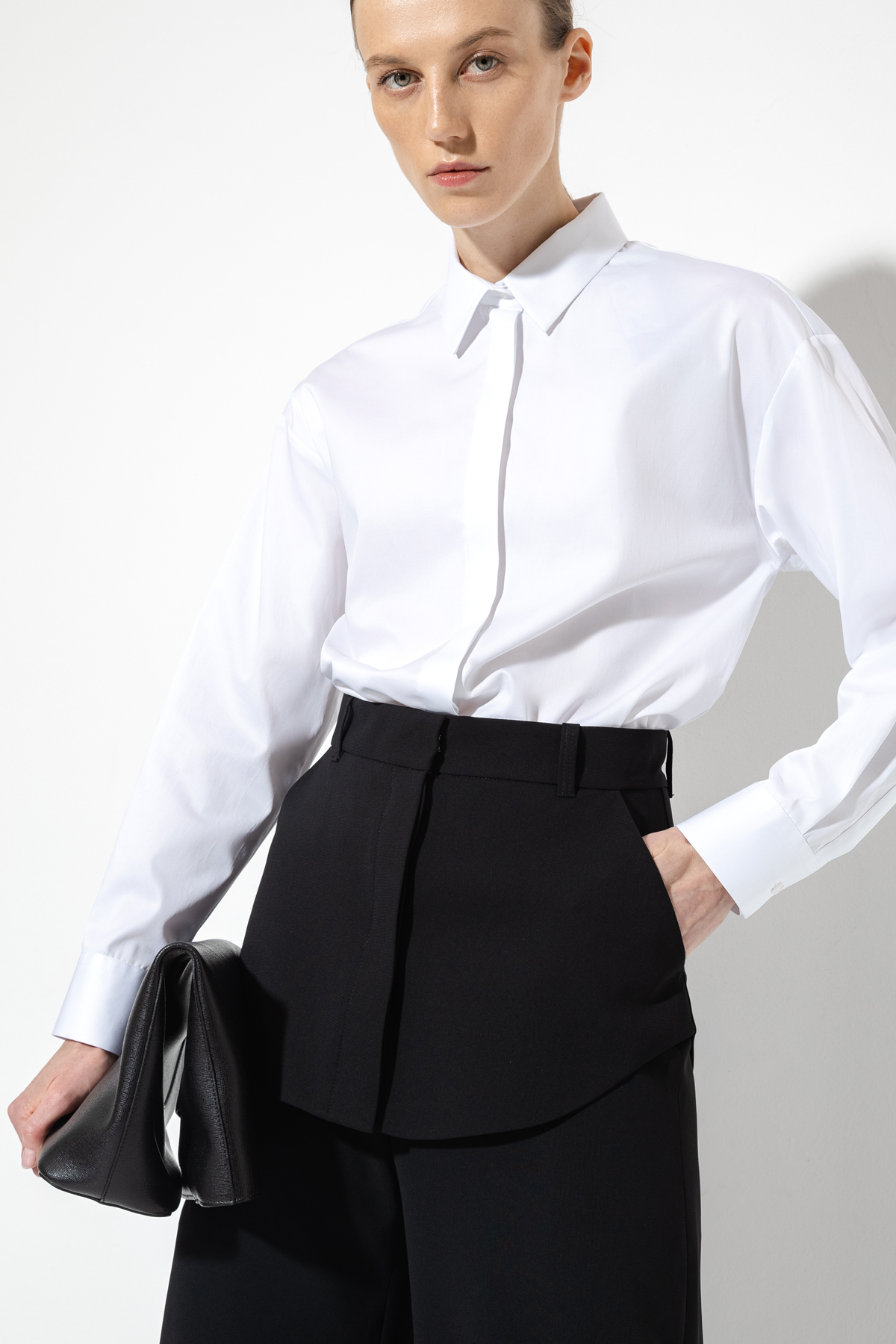 Брюки со съемной баской VASSA&Co, пол женский, цвет черный, фото №3