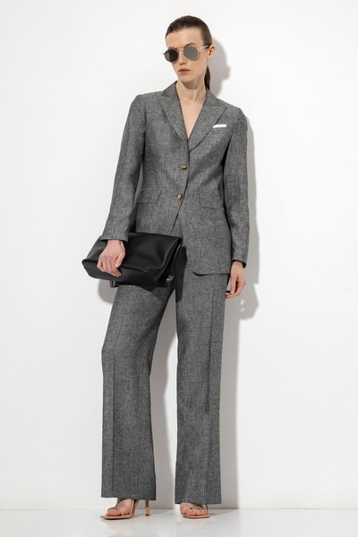 Однобортный жакет VASSA&Co, пол женский, цвет серый, фото №3