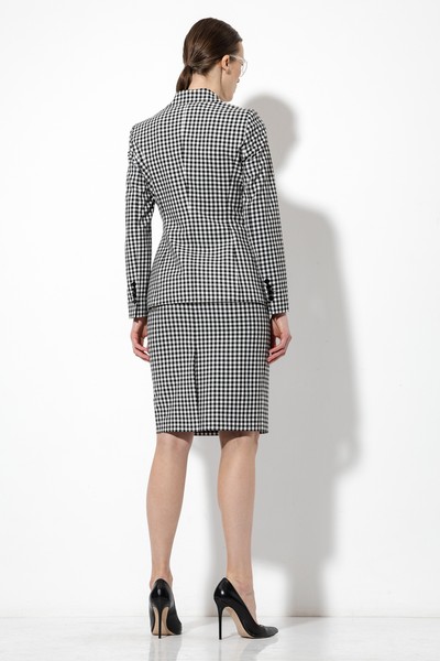 Юбка-карандаш в клетку VASSA&Co, пол женский, цвет черный, фото №3