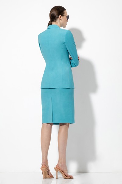 Приталенный жакет VASSA&Co, пол female, цвет голубой, фото №5