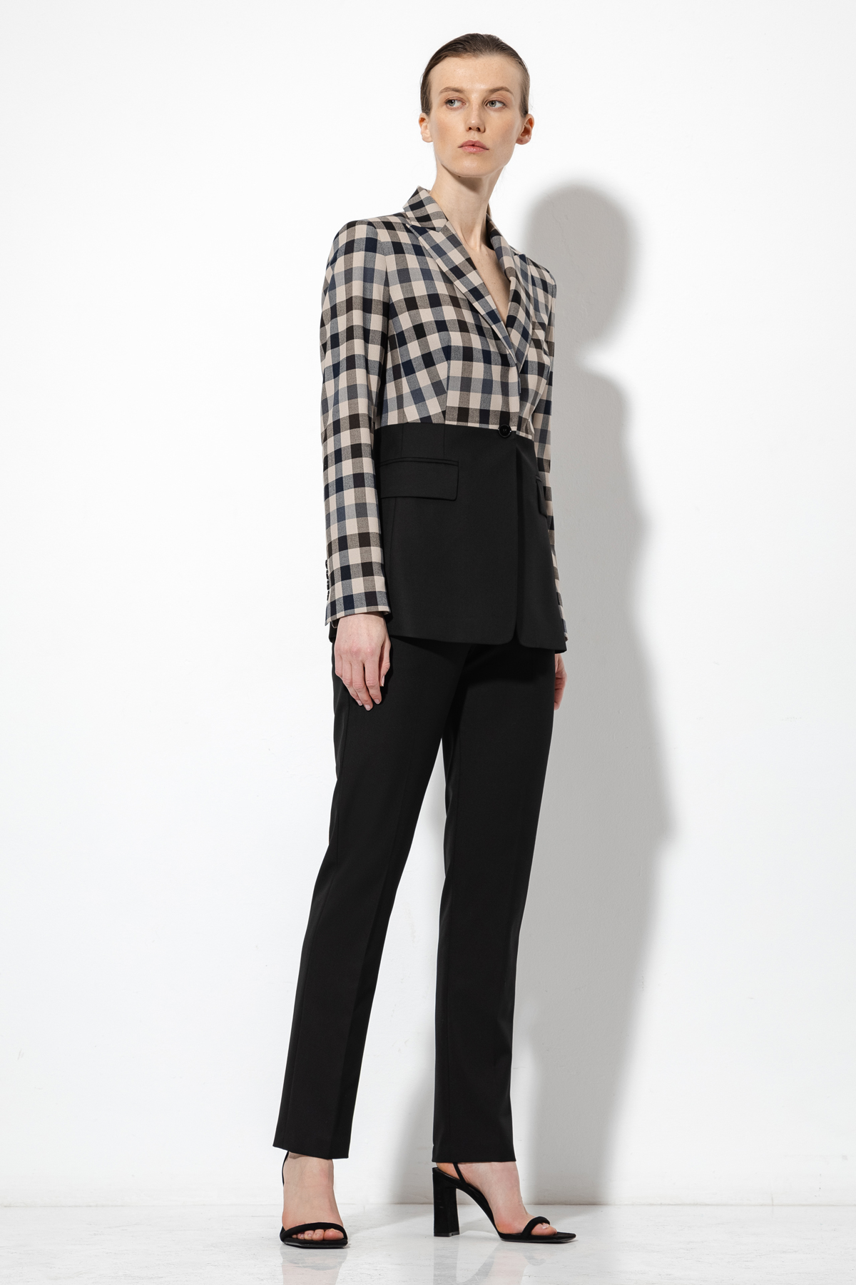 Однобортный жакет VASSA&Co, пол женский, цвет серый, фото №6