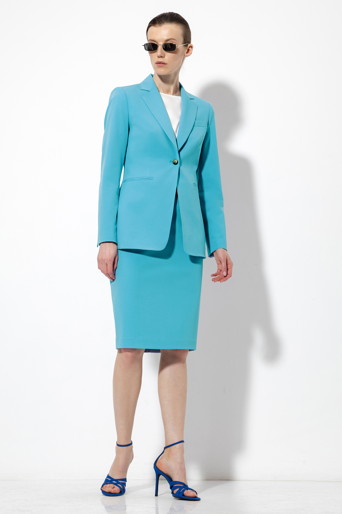 Жакет VASSA&Co, пол женский, цвет голубой, фото №5