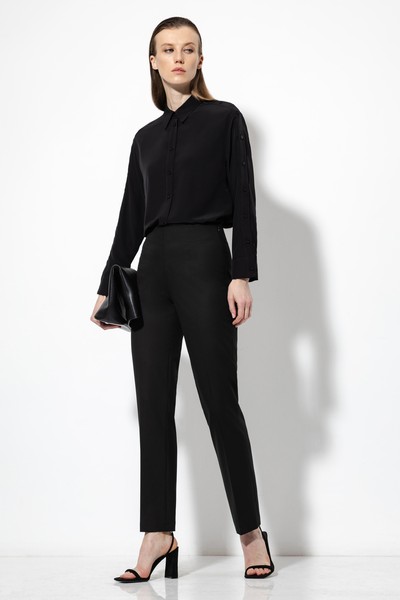 Брюки со съемной деталью VASSA&Co, пол женский, цвет черный, фото №4