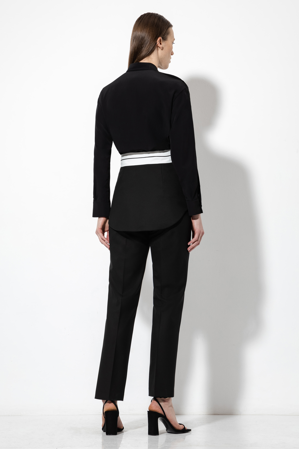 Брюки со съемной деталью VASSA&Co, пол женский, цвет черный, фото №7