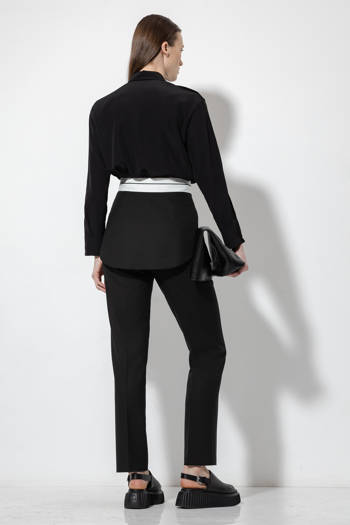 Брюки со съемной деталью VASSA&Co, пол женский, цвет черный, фото №6