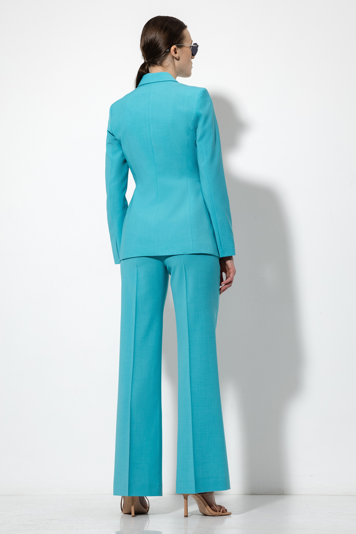 Приталенный жакет VASSA&Co, пол female, цвет голубой, фото №4