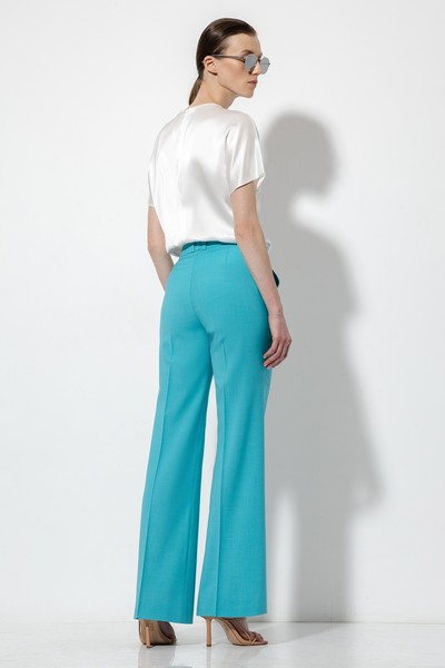 Брюки со стрелками VASSA&Co, пол женский, цвет голубой, фото №13